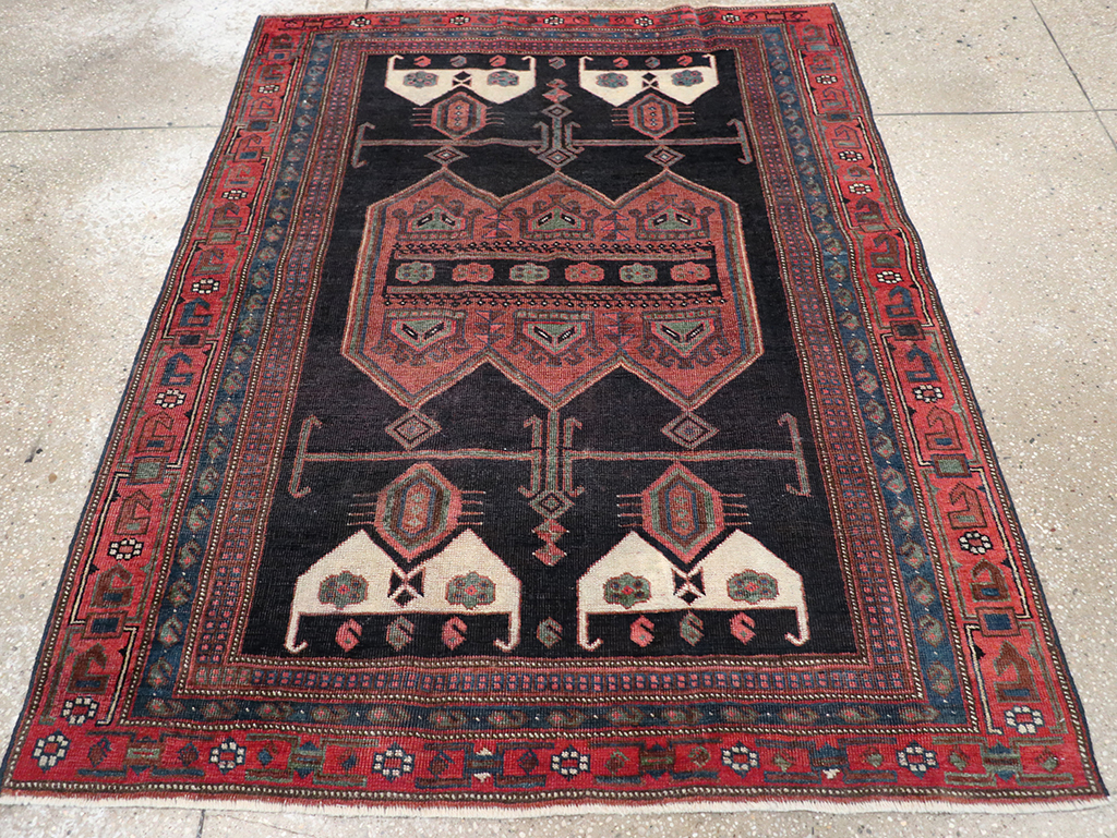 Antique Persian Afshar Accent Rug, No.26719 - Gsblank