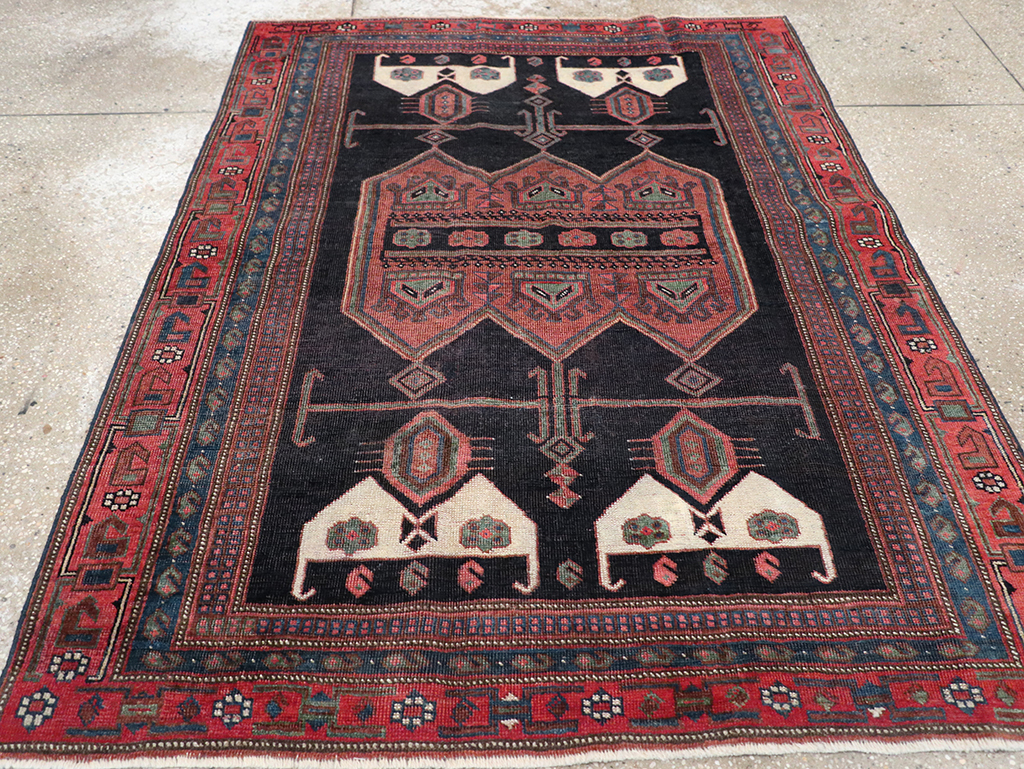 Antique Persian Afshar Accent Rug, No.26719 - Gsblank
