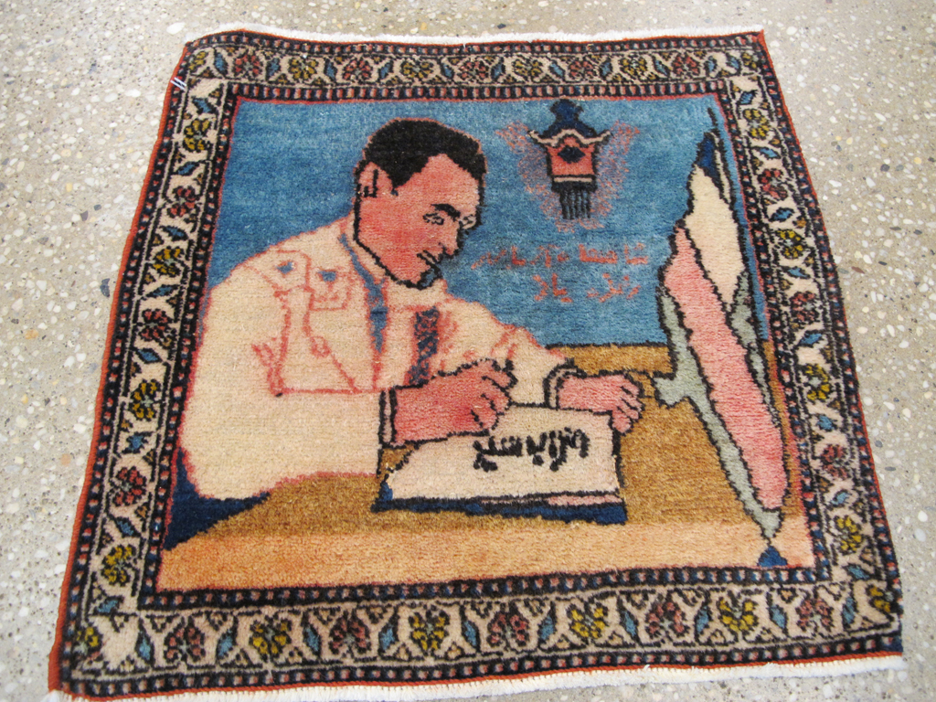 Antique Persian Tabriz Pictorial Rug (Pair: 2 of 2), No.26723 - Gsblank