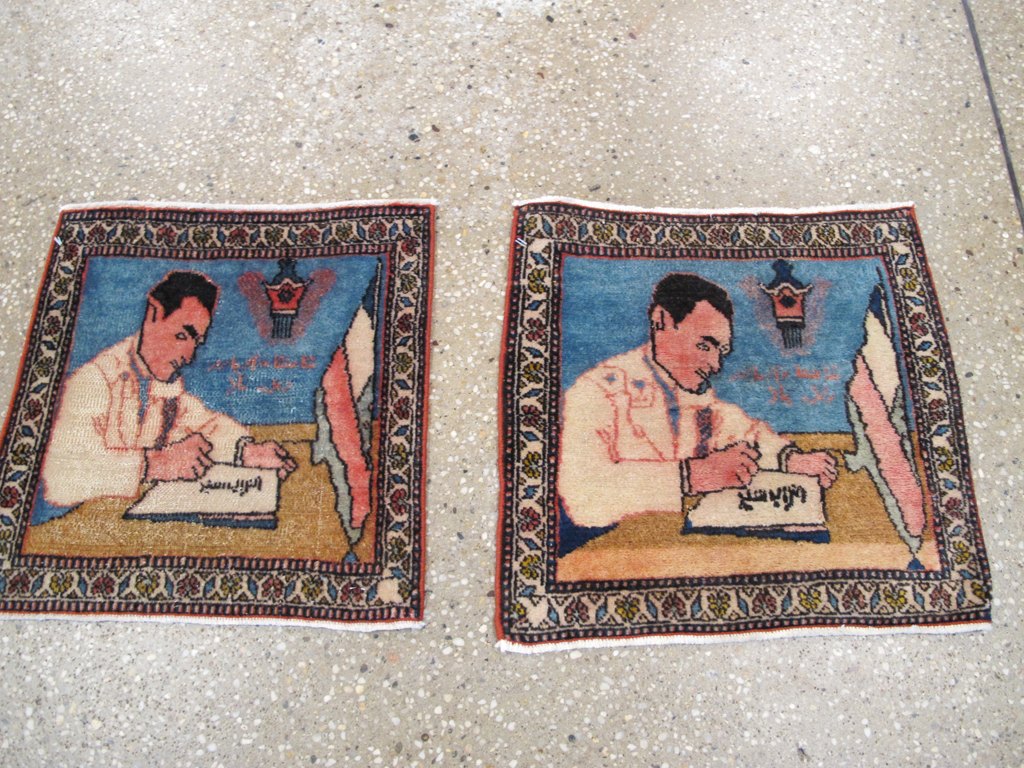 Antique Persian Tabriz Pictorial Rug (Pair: 2 of 2), No.26723 - Gsblank