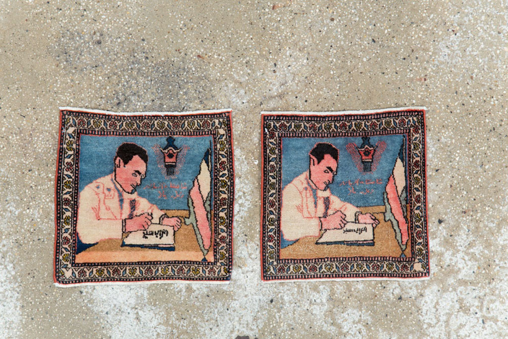 Antique Persian Tabriz Pictorial Rug (Pair: 2 of 2), No.26723 - Gsblank