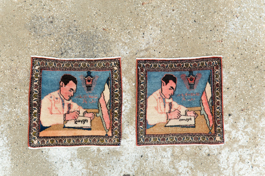 Antique Persian Tabriz Pictorial Rug (Pair: 2 of 2), No.26723 - Gsblank