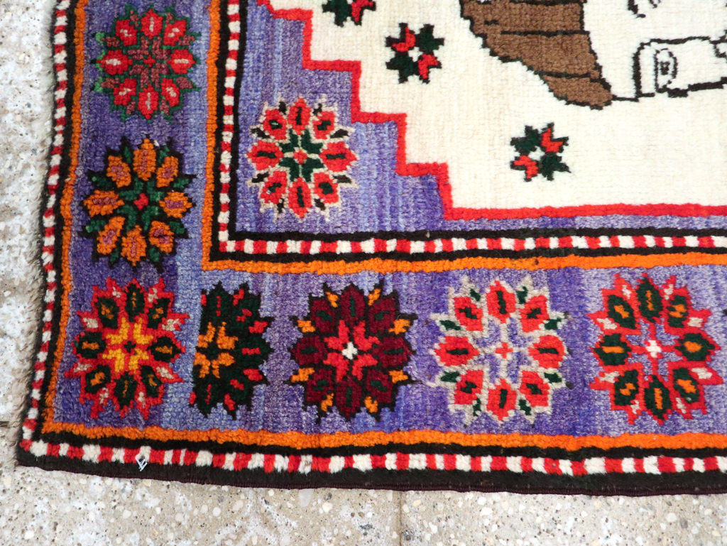 Vintage Persian Baluch Pictorial Rug, No.26725 - Gsblank