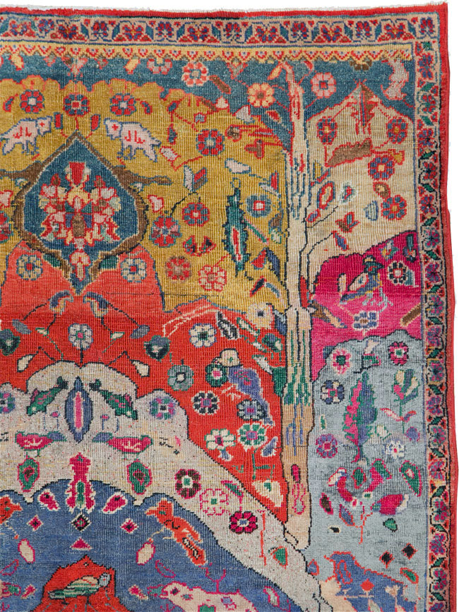 Vintage Persian Pictorial Tabriz Rug, No.26733 - Gsblank