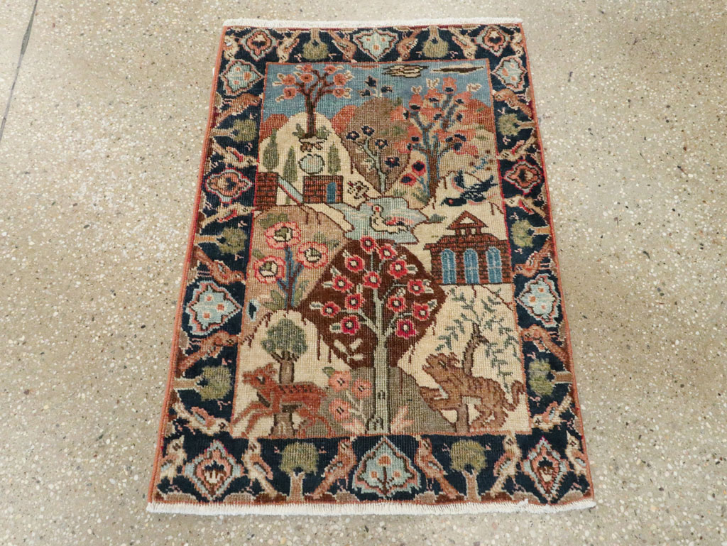 Vintage Persian Tabriz Pictorial Rug (Pair: 1 of 2), No.26742 - Gsblank