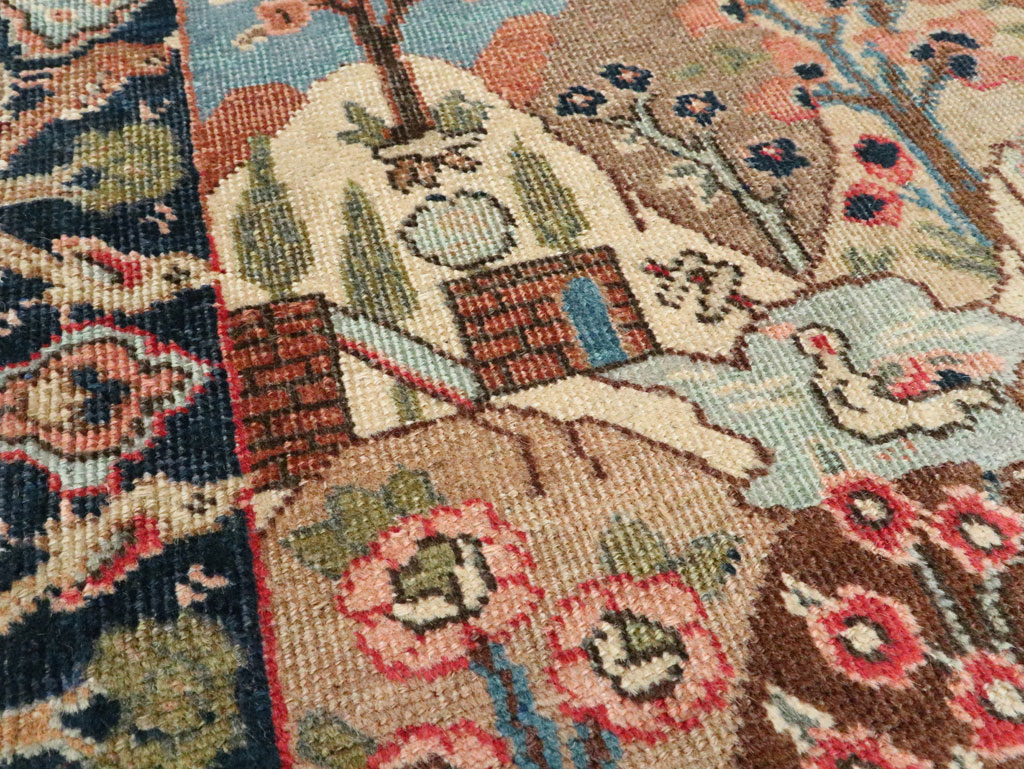 Vintage Persian Tabriz Pictorial Rug, No.26742 - Gsblank