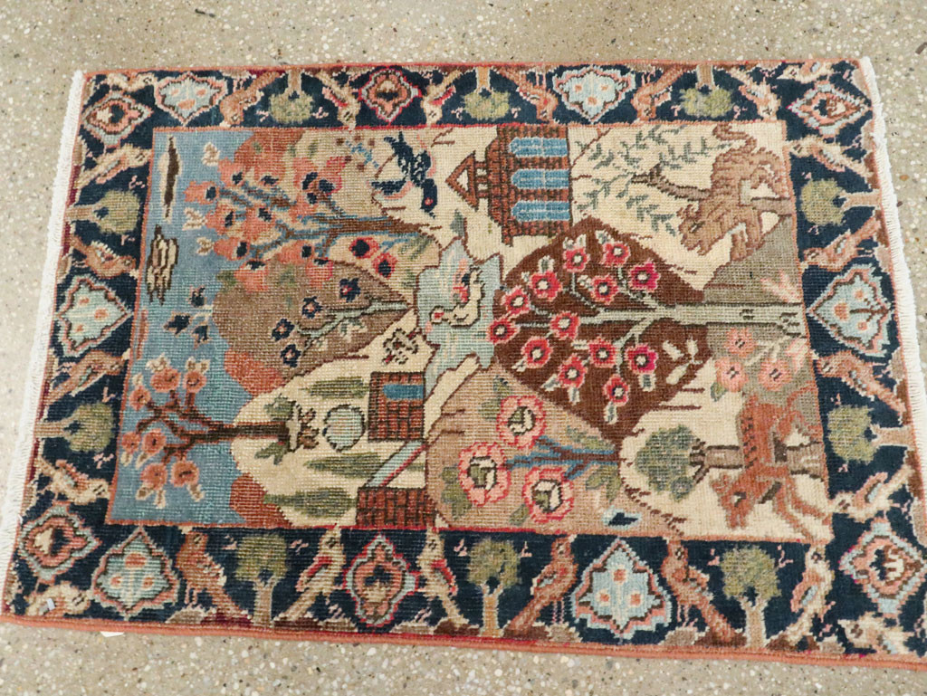 Vintage Persian Tabriz Pictorial Rug, No.26742 - Gsblank