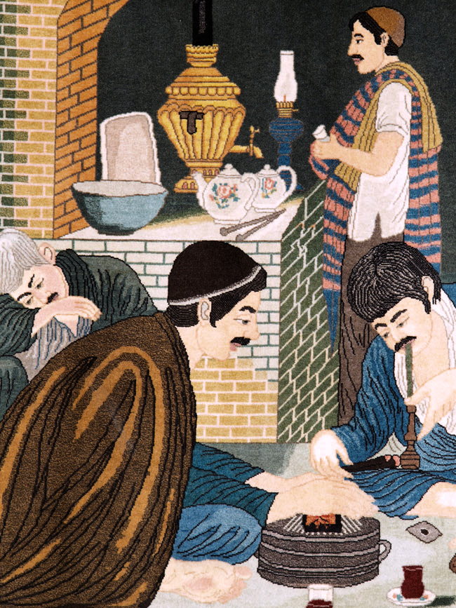 Vintage Persian Tabriz Pictorial Rug, No.26760 - Gsblank