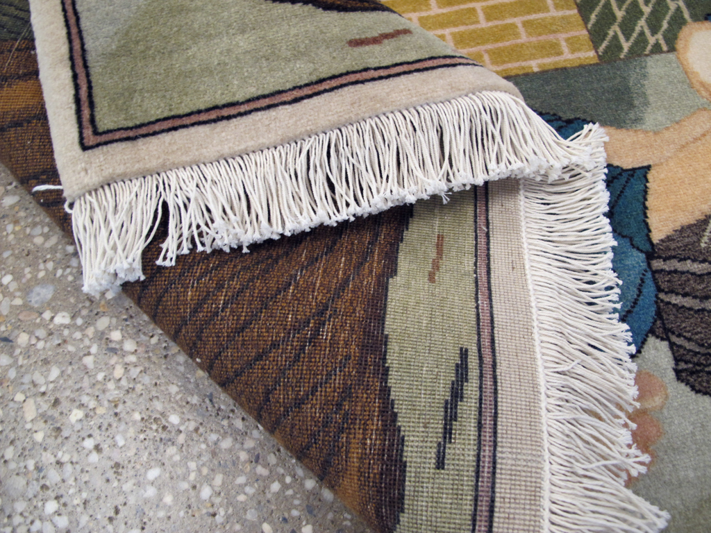 Vintage Persian Tabriz Pictorial Rug, No.26760 - Gsblank