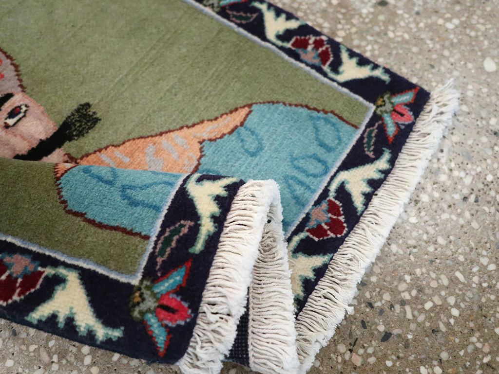 Vintage Persian Tabriz Pictorial Rug, No.26761 - Gsblank