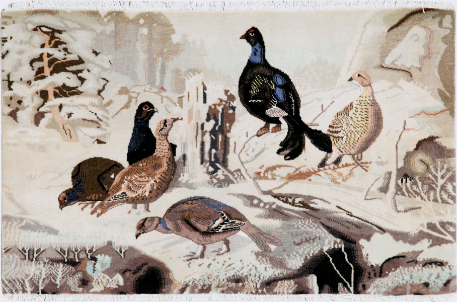 Vintage Persian Pictorial Tabriz Rug, No.26762 - Gsblank