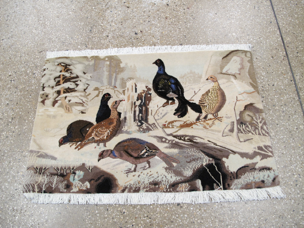 Vintage Persian Pictorial Tabriz Rug, No.26762 - Gsblank