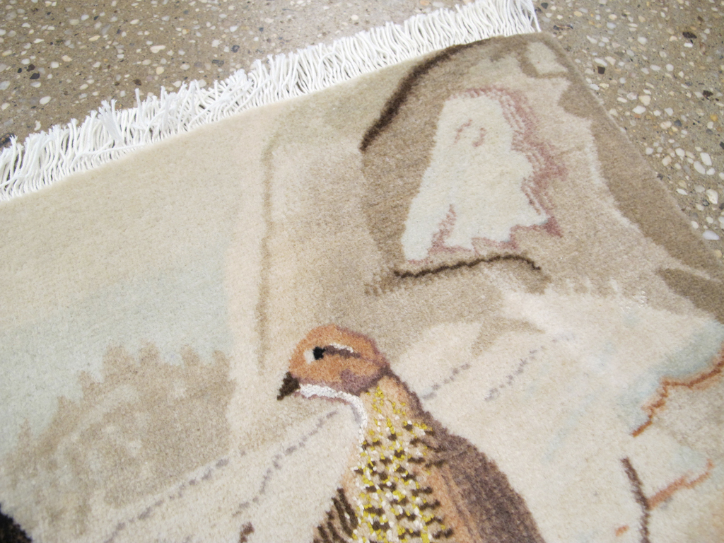 Vintage Persian Pictorial Tabriz Rug, No.26762 - Gsblank