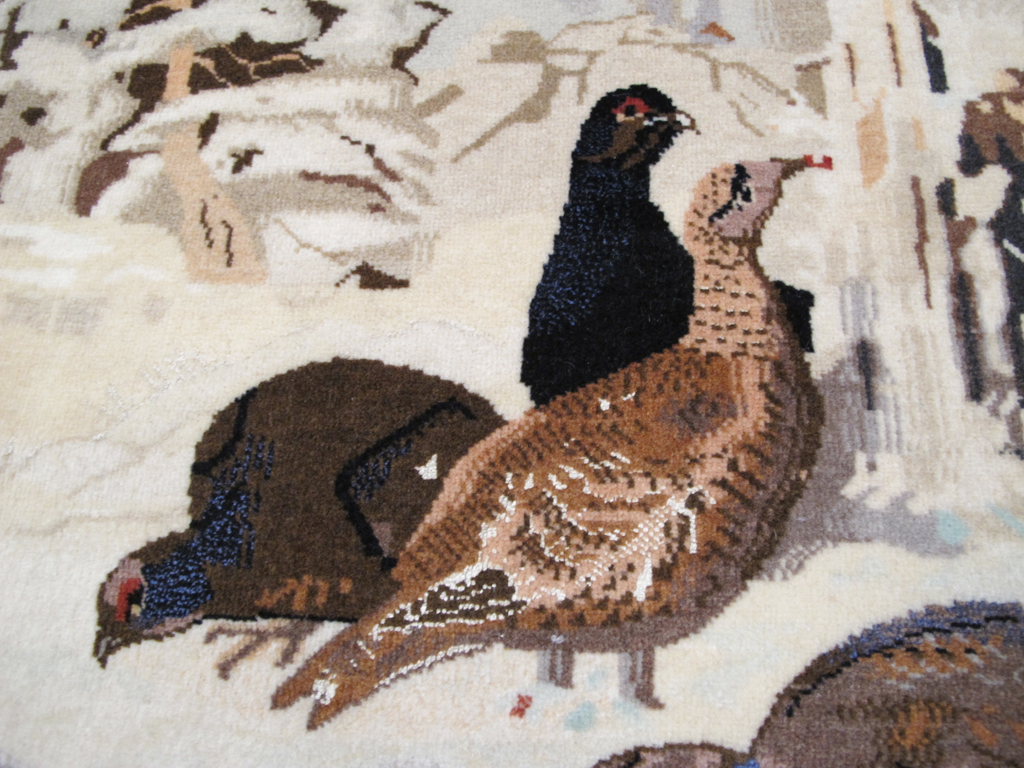 Vintage Persian Pictorial Tabriz Rug, No.26762 - Gsblank