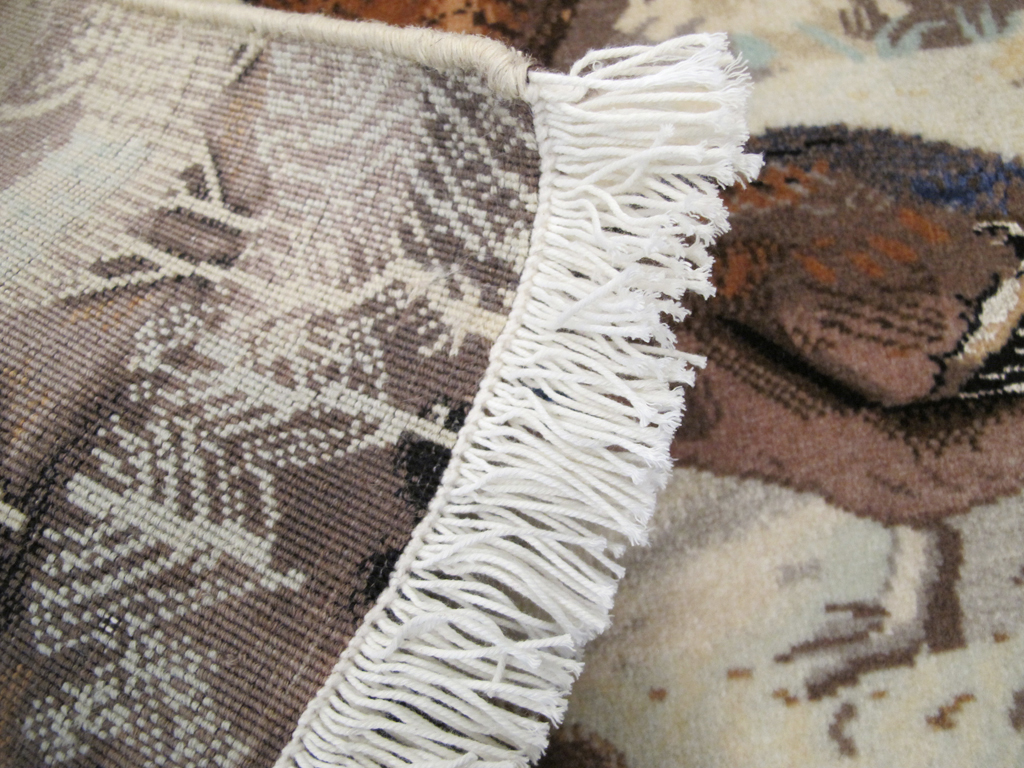 Vintage Persian Pictorial Tabriz Rug, No.26762 - Gsblank