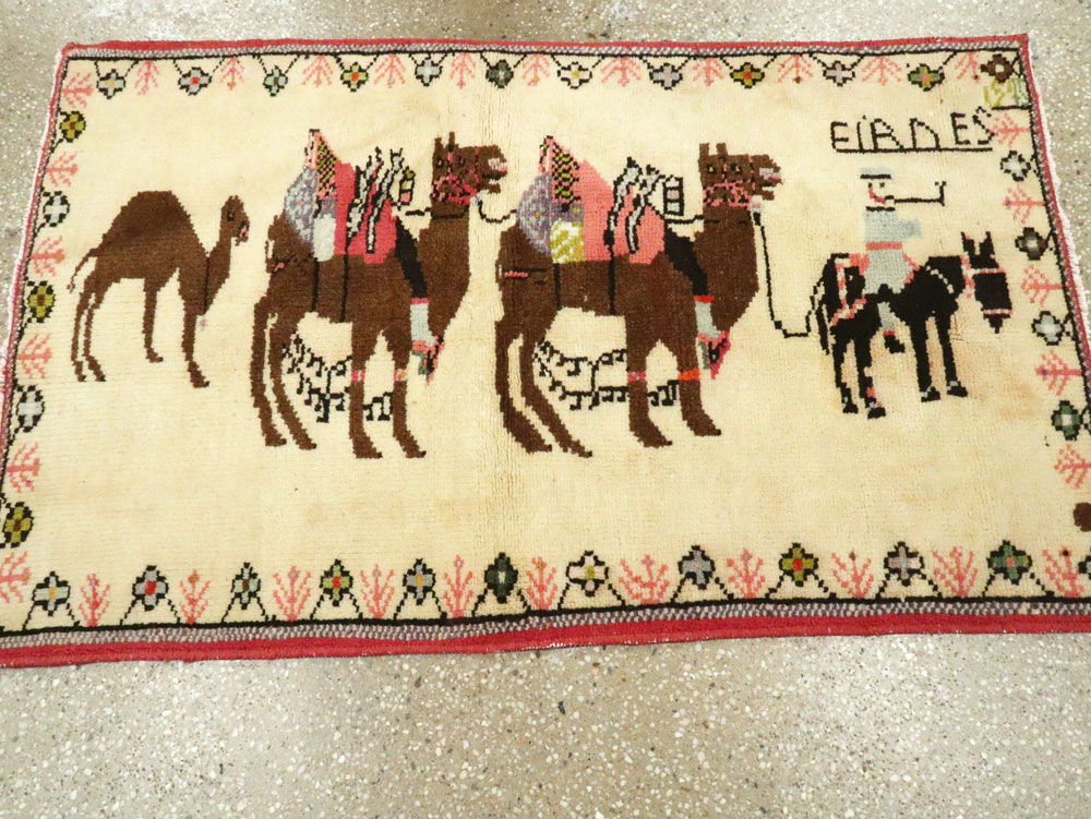 Vintage Persian Baluch Pictorial Rug, No.26776 - Gsblank