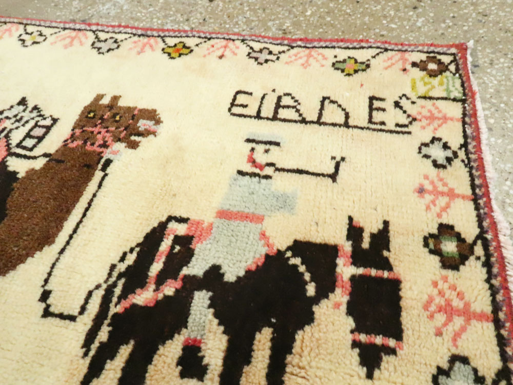 Vintage Persian Baluch Pictorial Rug, No.26776 - Gsblank