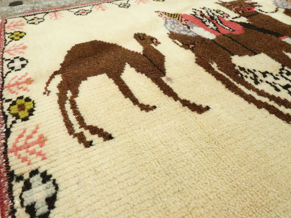 Vintage Persian Baluch Pictorial Rug, No.26776 - Gsblank