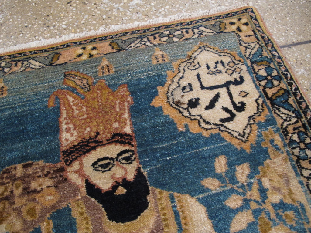 Antique Persian Tabriz Pictorial Rug, No.26782 - Gsblank