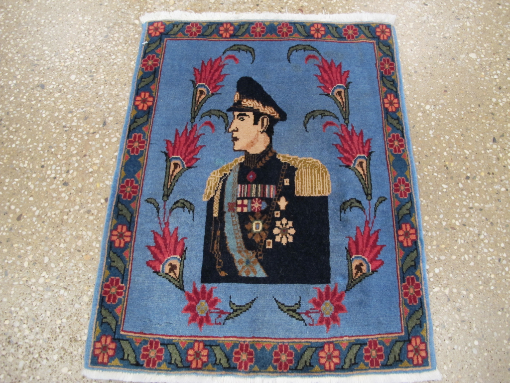 Vintage Persian Tabriz Pictorial Rug, No.26786 - Gsblank