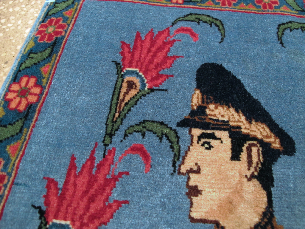 Vintage Persian Tabriz Pictorial Rug, No.26786 - Gsblank