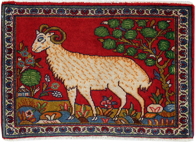 Vintage Persian Tabriz Pictorial Rug (Pair: 1 of 2), No.26788 - Gsblank