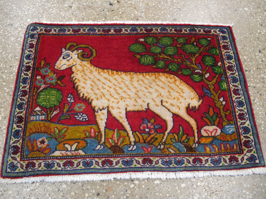Vintage Persian Tabriz Pictorial Rug (Pair: 1 of 2), No.26788 - Gsblank