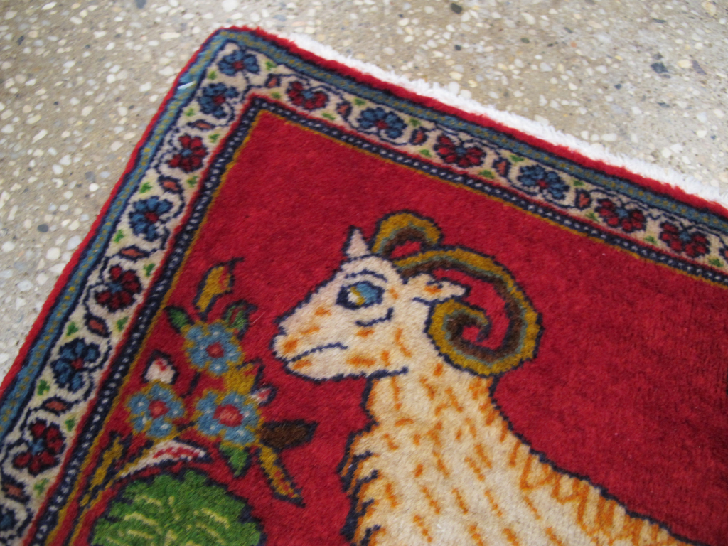 Vintage Persian Tabriz Pictorial Rug (Pair: 1 of 2), No.26788 - Gsblank