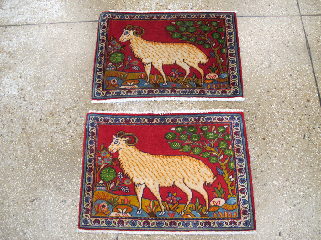 Vintage Persian Tabriz Pictorial Rug (Pair: 1 of 2), No.26788 - Gsblank