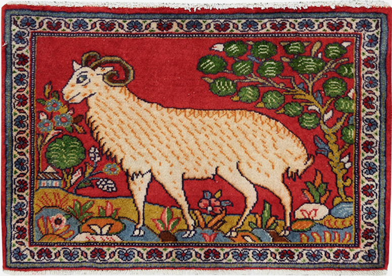 Vintage Persian Tabriz Pictorial Rug (Pair: 2 of 2), No.26789 - Gsblank