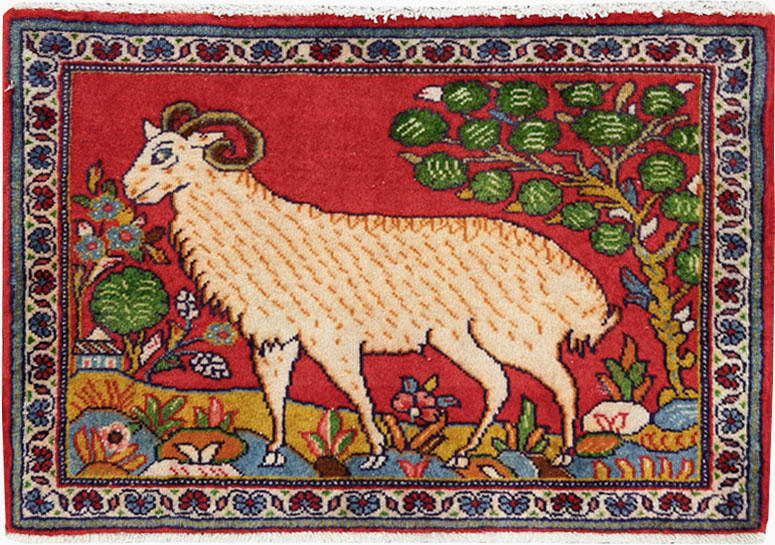 Vintage Persian Tabriz Pictorial Rug (Pair: 2 of 2), No.26789 - Gsblank
