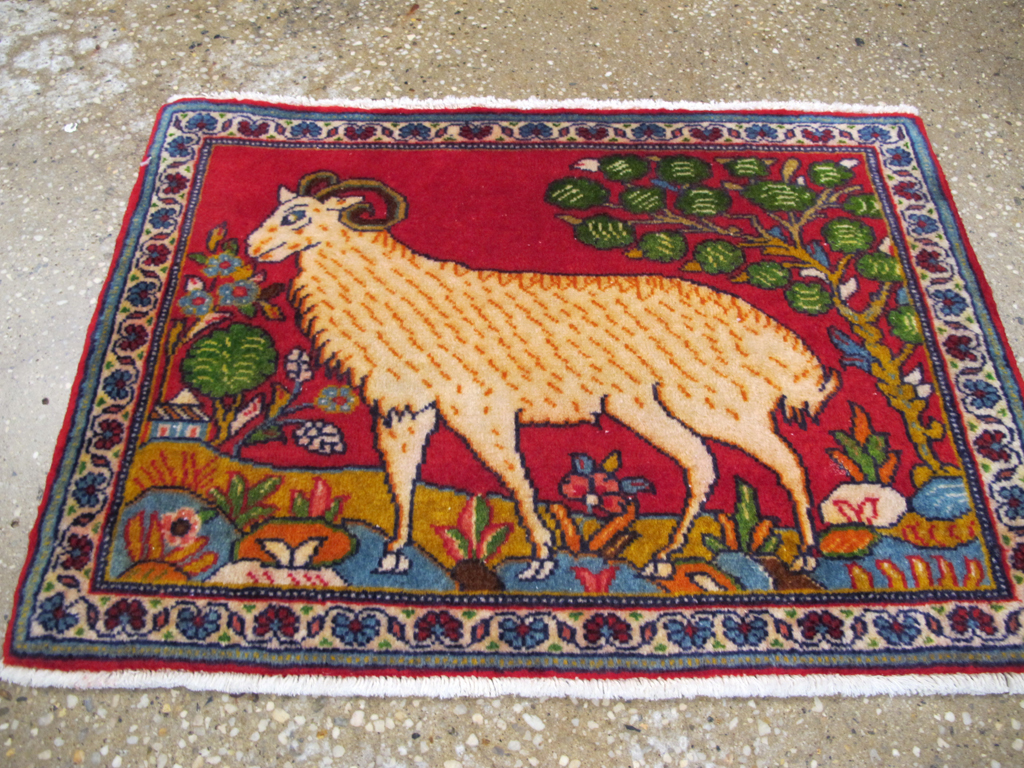 Vintage Persian Tabriz Pictorial Rug (Pair: 2 of 2), No.26789 - Gsblank
