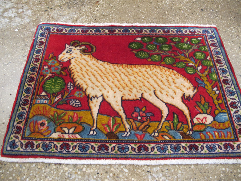 Vintage Persian Tabriz Pictorial Rug (Pair: 2 of 2), No.26789 - Gsblank