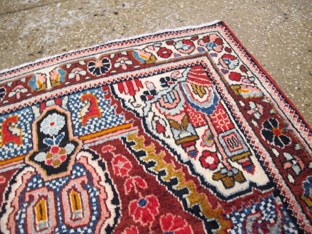 Vintage Persian Sarouk Throw Rug (Pair: 1 of 2), No.26792 - Gsblank