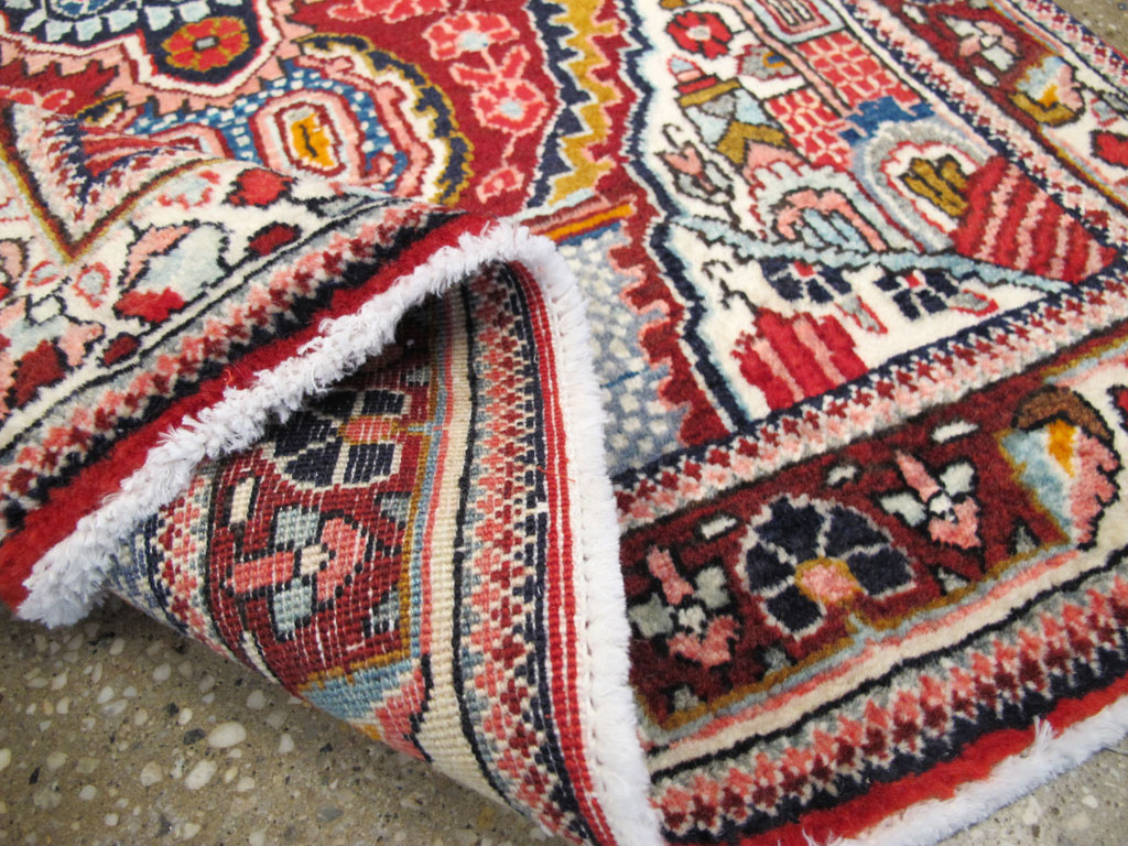 Vintage Persian Sarouk Throw Rug (Pair: 2 of 2), No.26793 - Gsblank