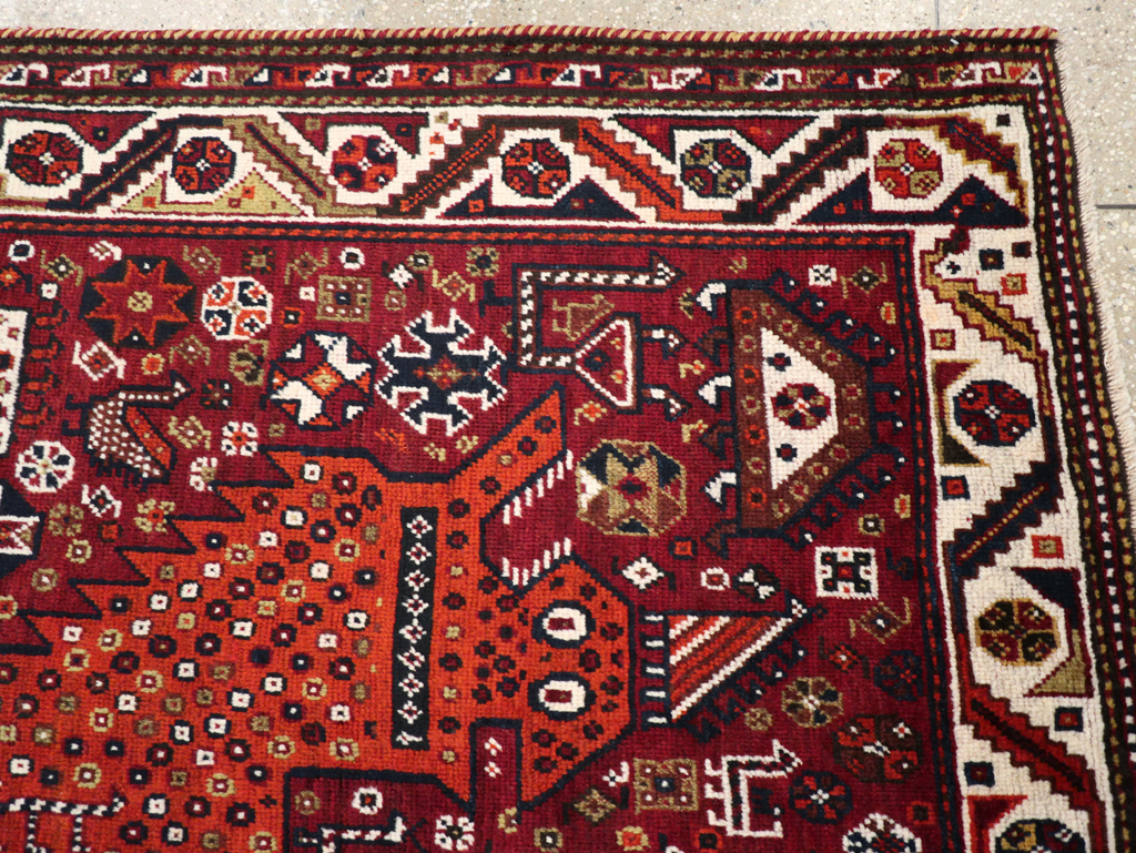 Vintage Pictorial Qashqai Rug, No.26794 - Gsblank