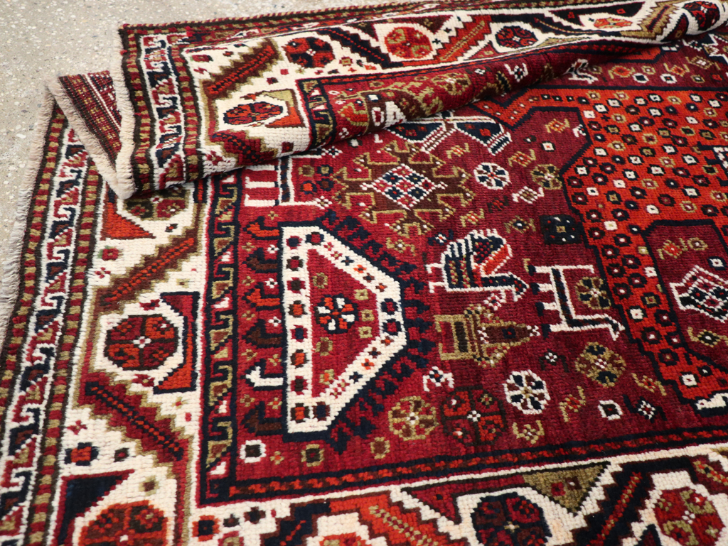 Vintage Pictorial Qashqai Rug, No.26794 - Gsblank
