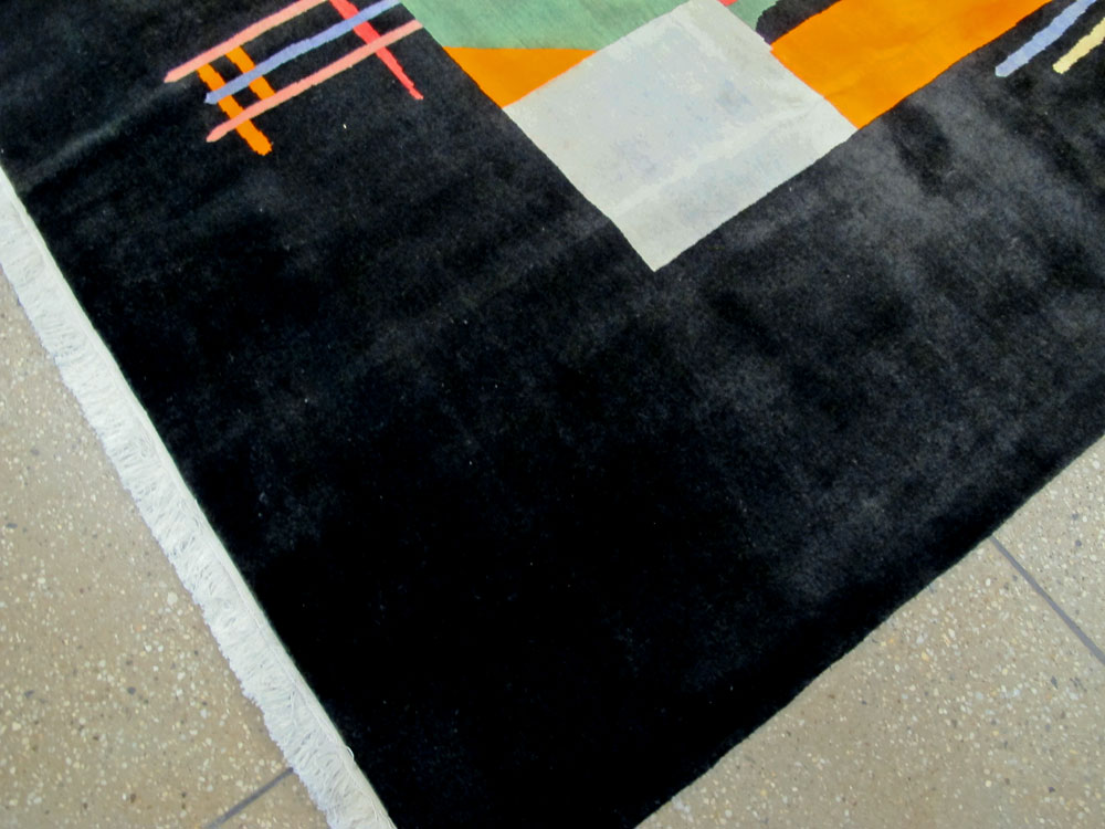 Vintage Persian Tabriz Art Deco Rug Inspired By Edward McKnight Kauffer, No.26798 - Gsblank