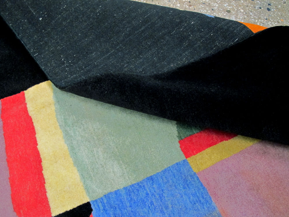 Vintage Persian Tabriz Art Deco Rug Inspired By Edward McKnight Kauffer, No.26798 - Gsblank