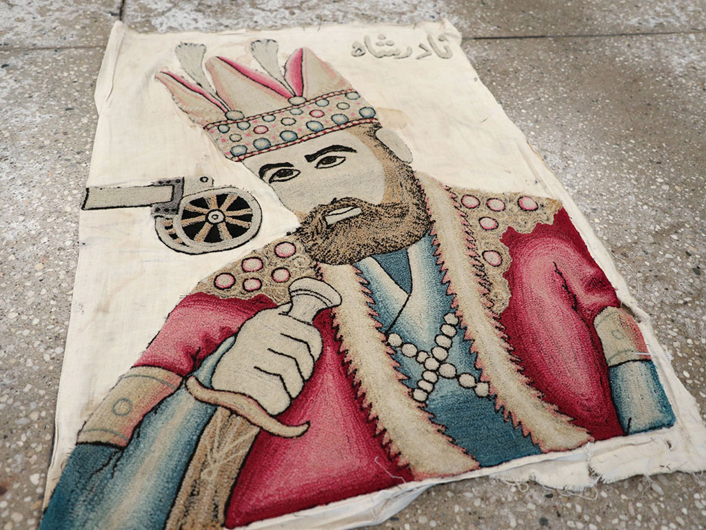 Vintage Persian Pictorial Textile , No.26809 - Gsblank