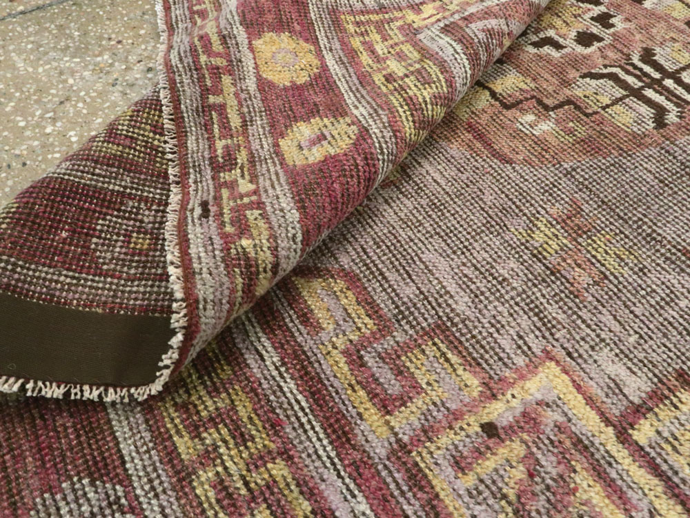 Antique East Turkestan Khotan Accent Rug, No.26818 - Gsblank