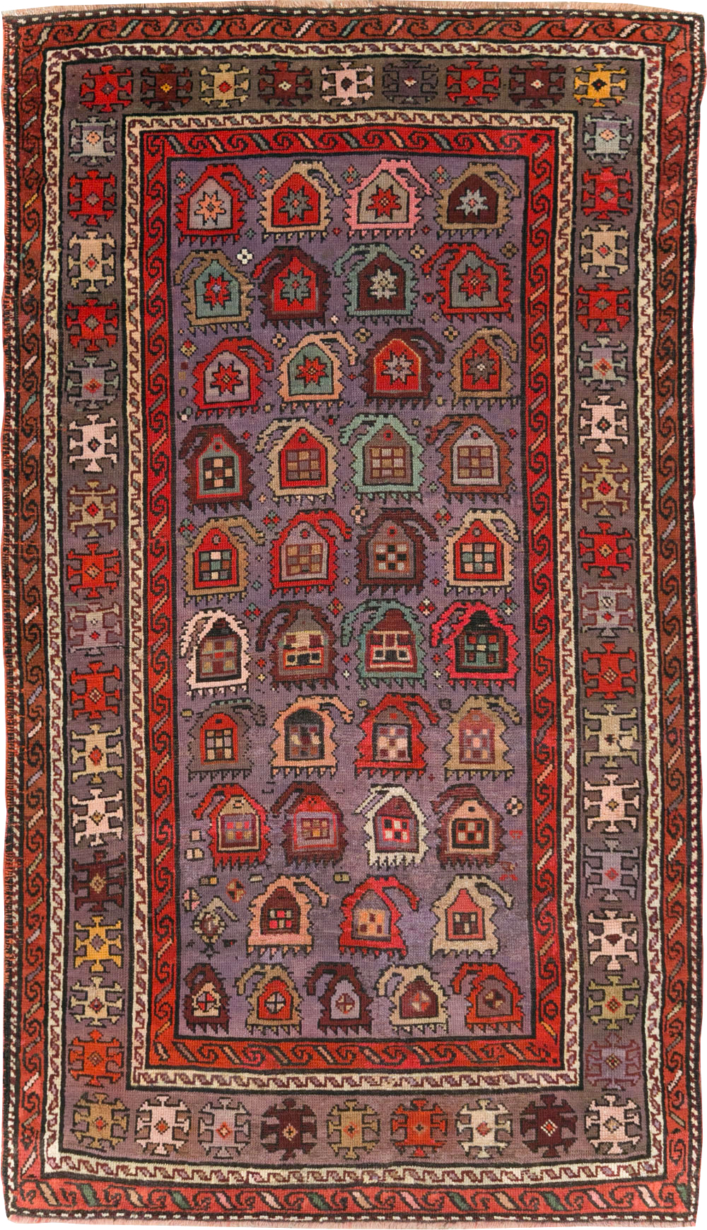 Antique Caucasian Accent Rug, No.26821 - Gsblank