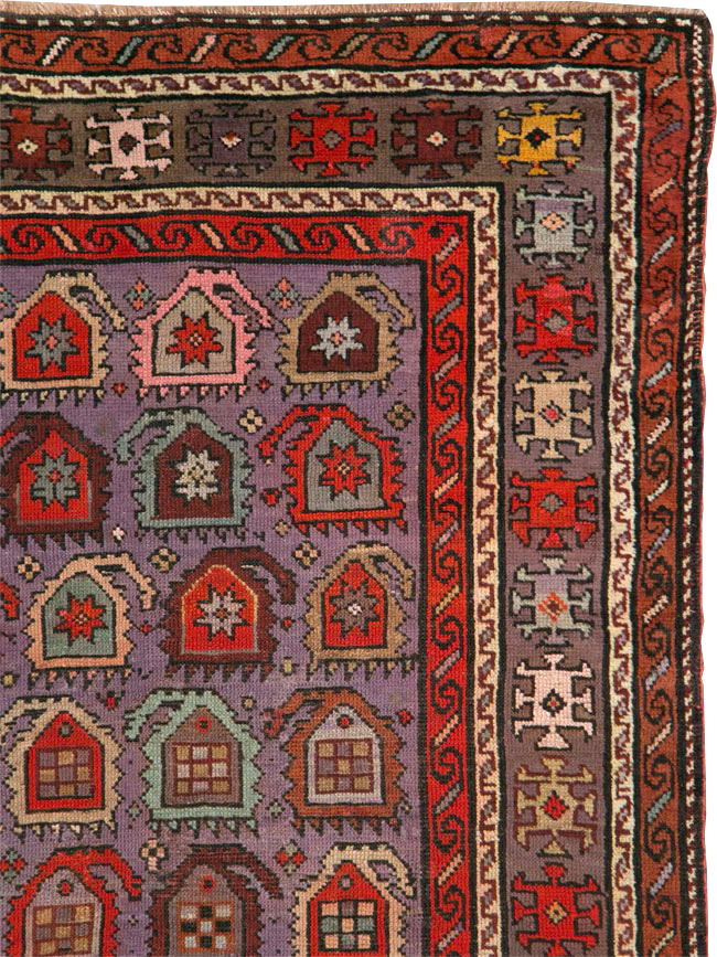 Antique Caucasian Accent Rug, No.26821 - Gsblank