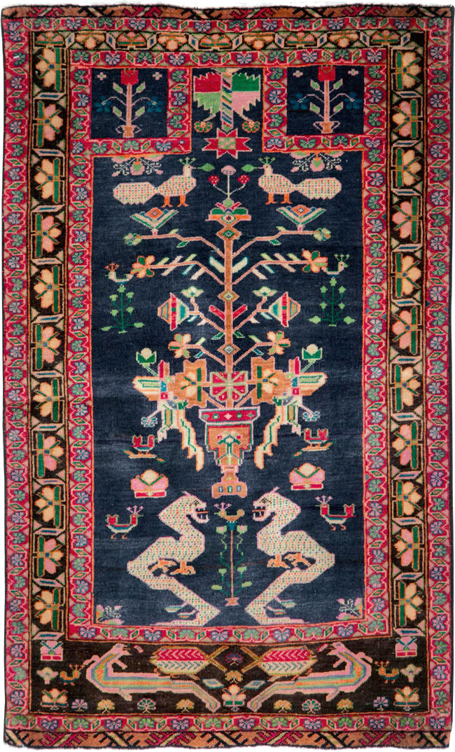 Vintage Persian Baluch Throw Rug, No.26829 - Gsblank