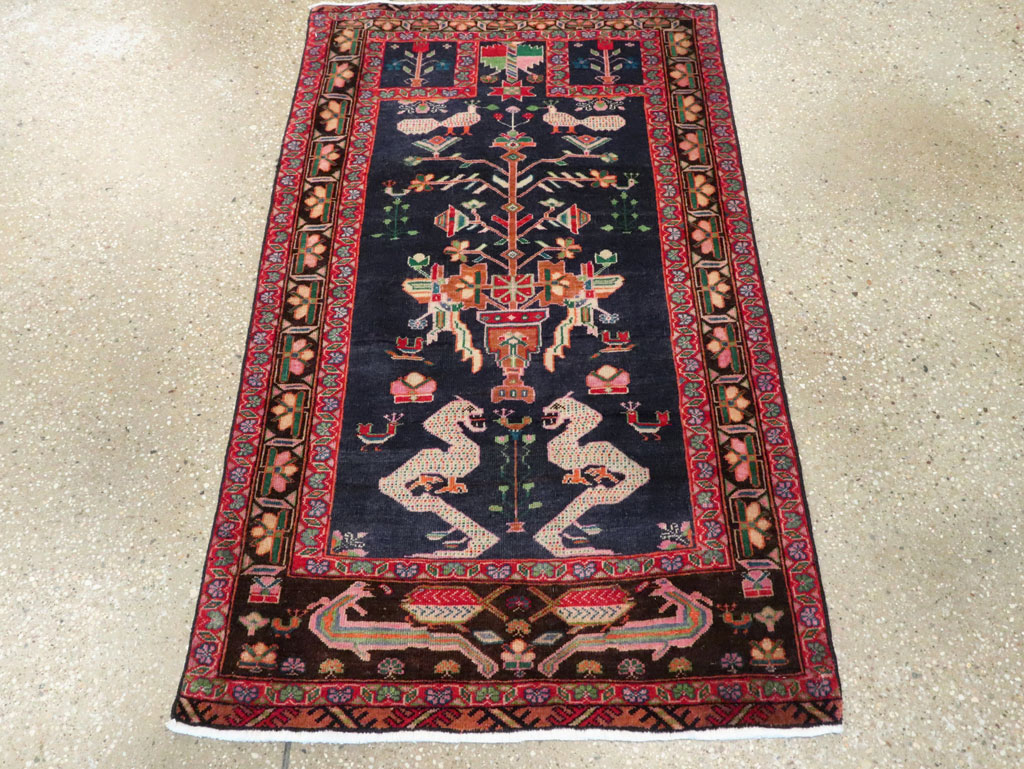Vintage Persian Baluch Throw Rug, No.26829 - Gsblank