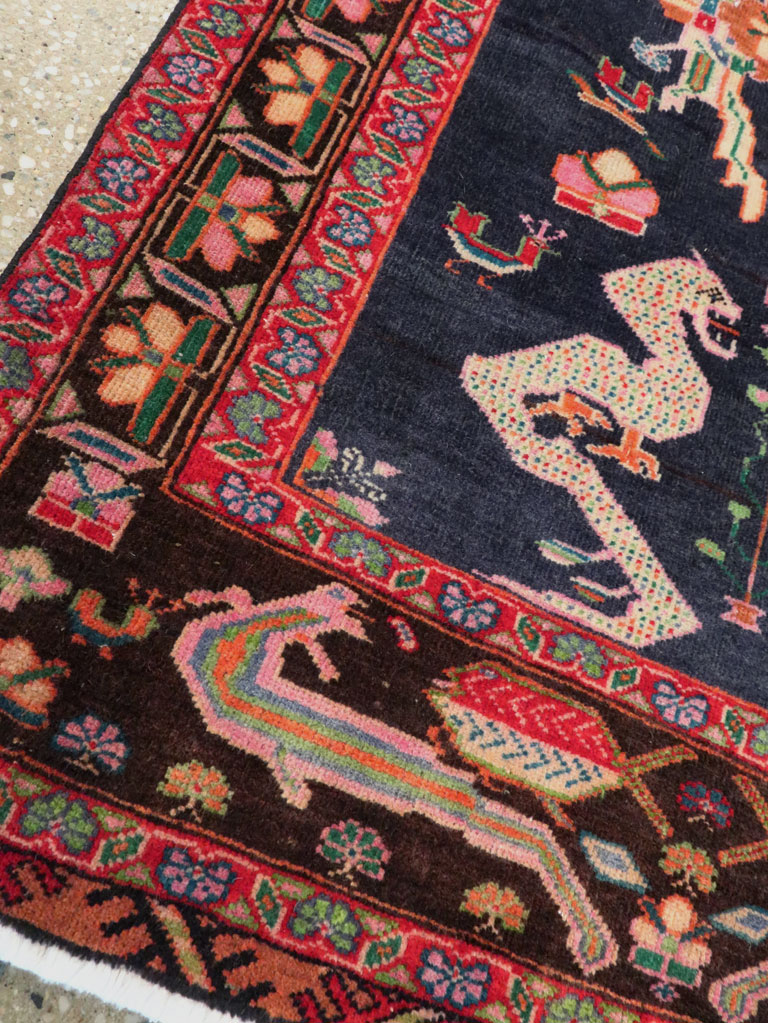 Vintage Persian Baluch Throw Rug, No.26829 - Gsblank