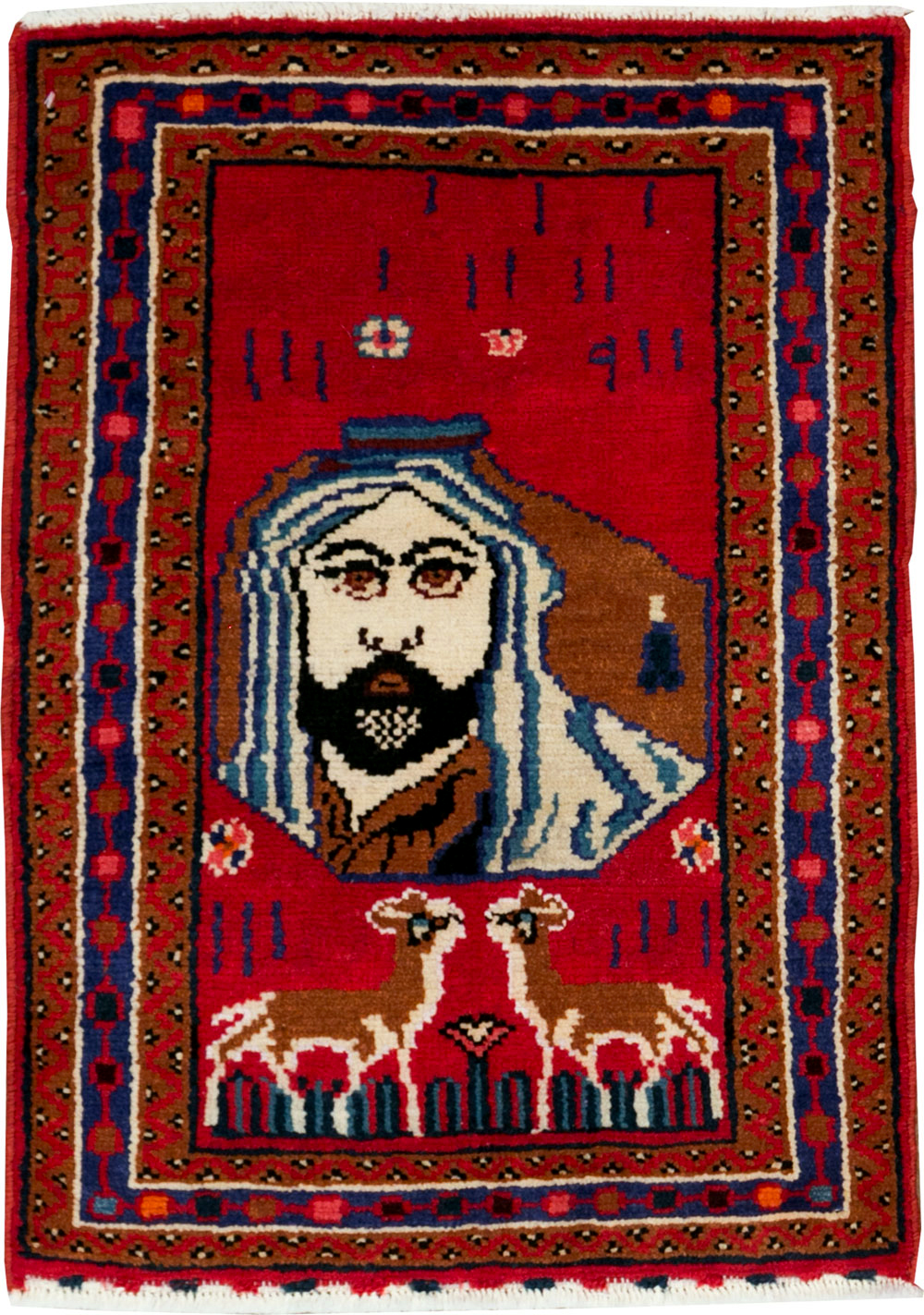 Vintage Persian Hamadan Pictorial Rug, No.26832 - Gsblank