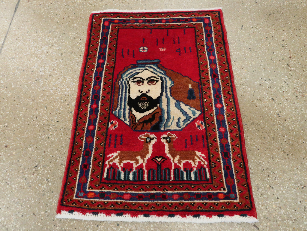 Vintage Persian Hamadan Pictorial Rug, No.26832 - Gsblank