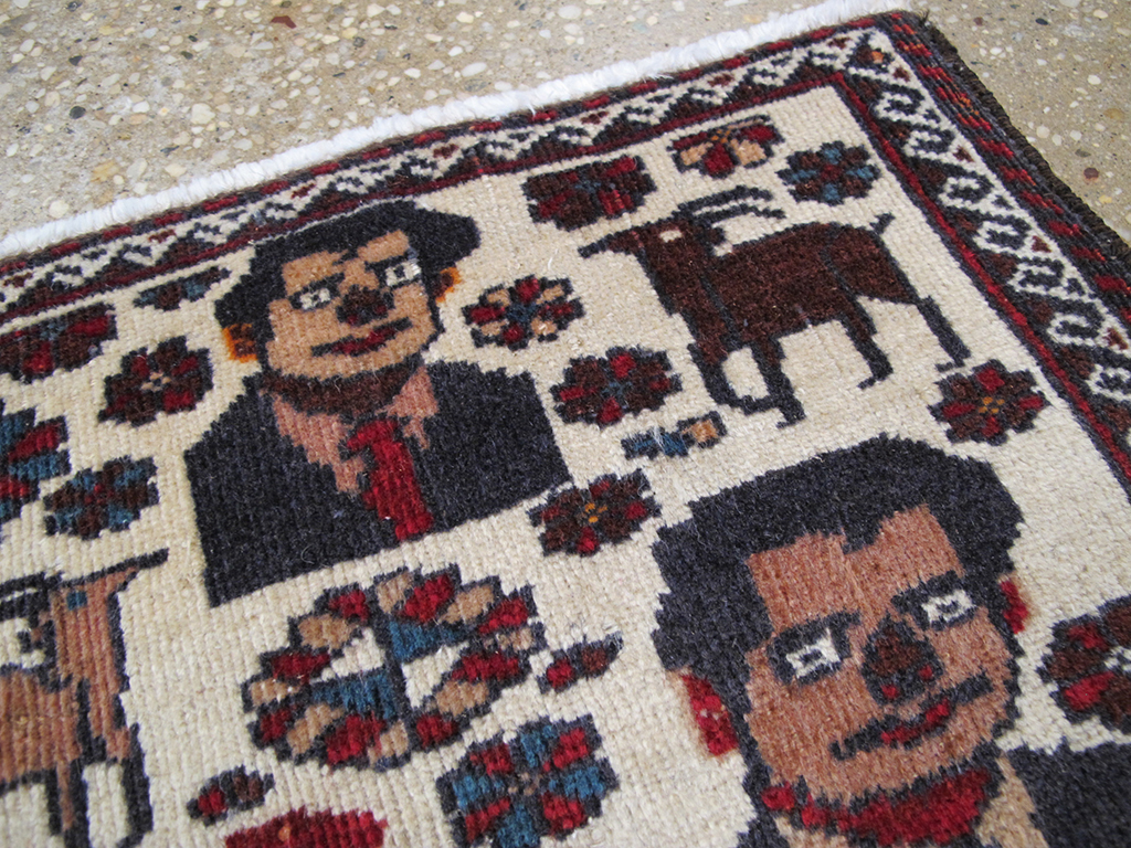 Vintage Persian Afshar Pictorial Rug, No.26838 - Gsblank