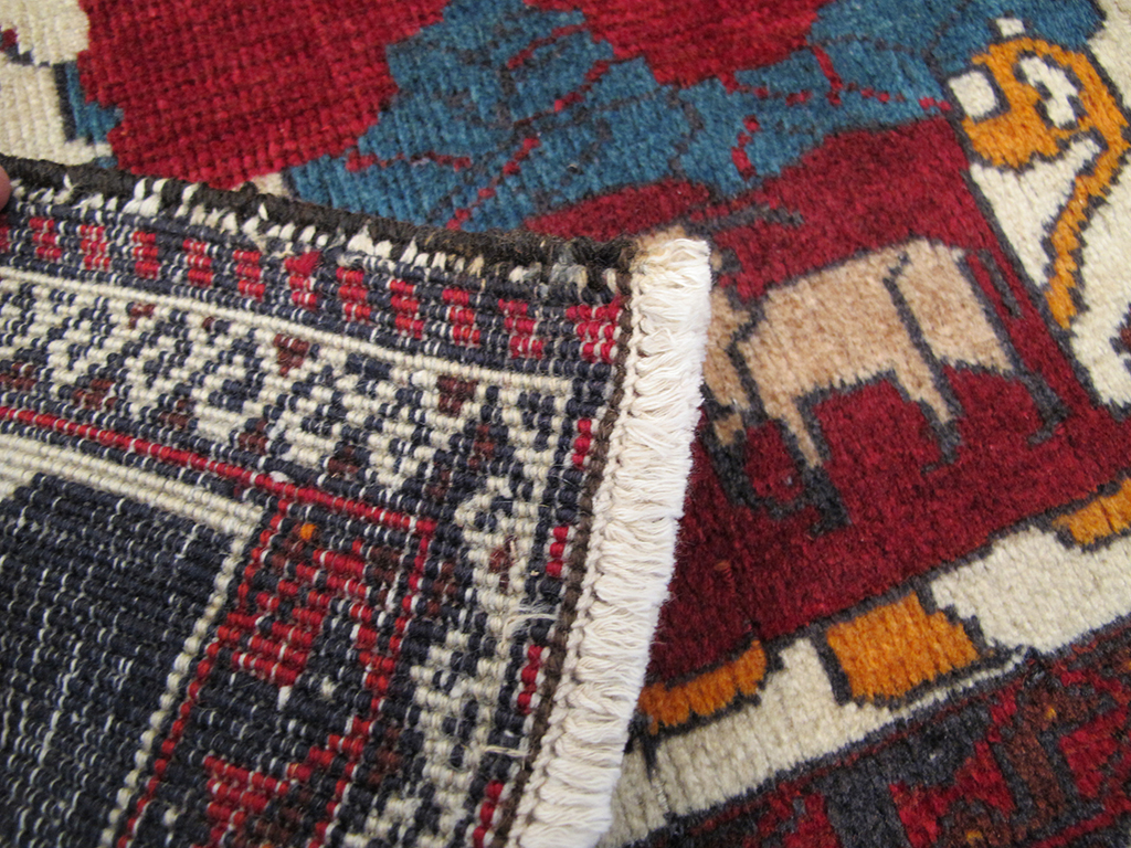 Vintage Persian Afshar Pictorial Rug, No.26838 - Gsblank